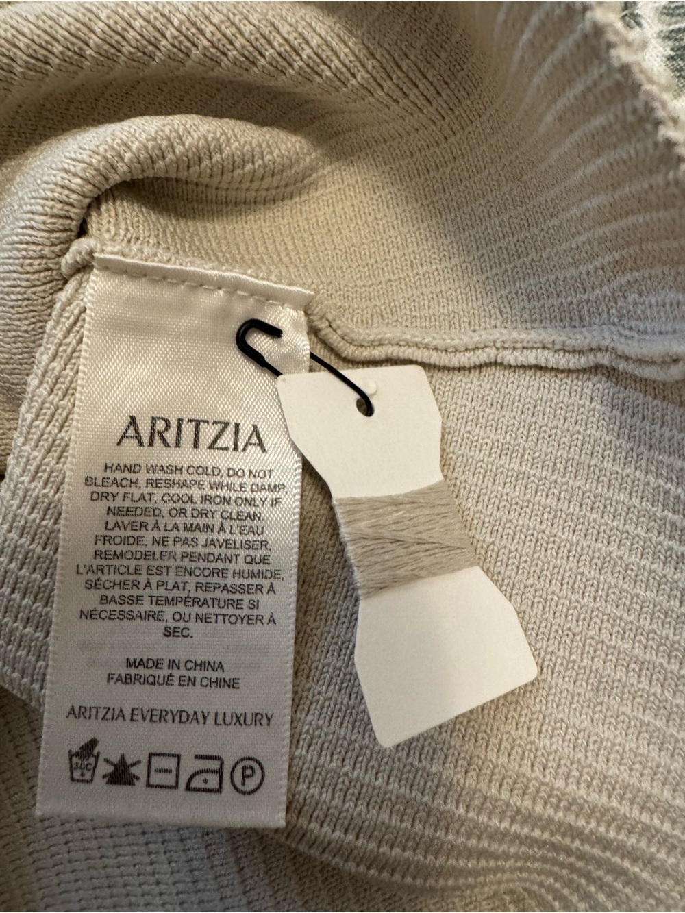 Babaton One-Shoulder Ribbed Cream Top - Picture 5 of 6